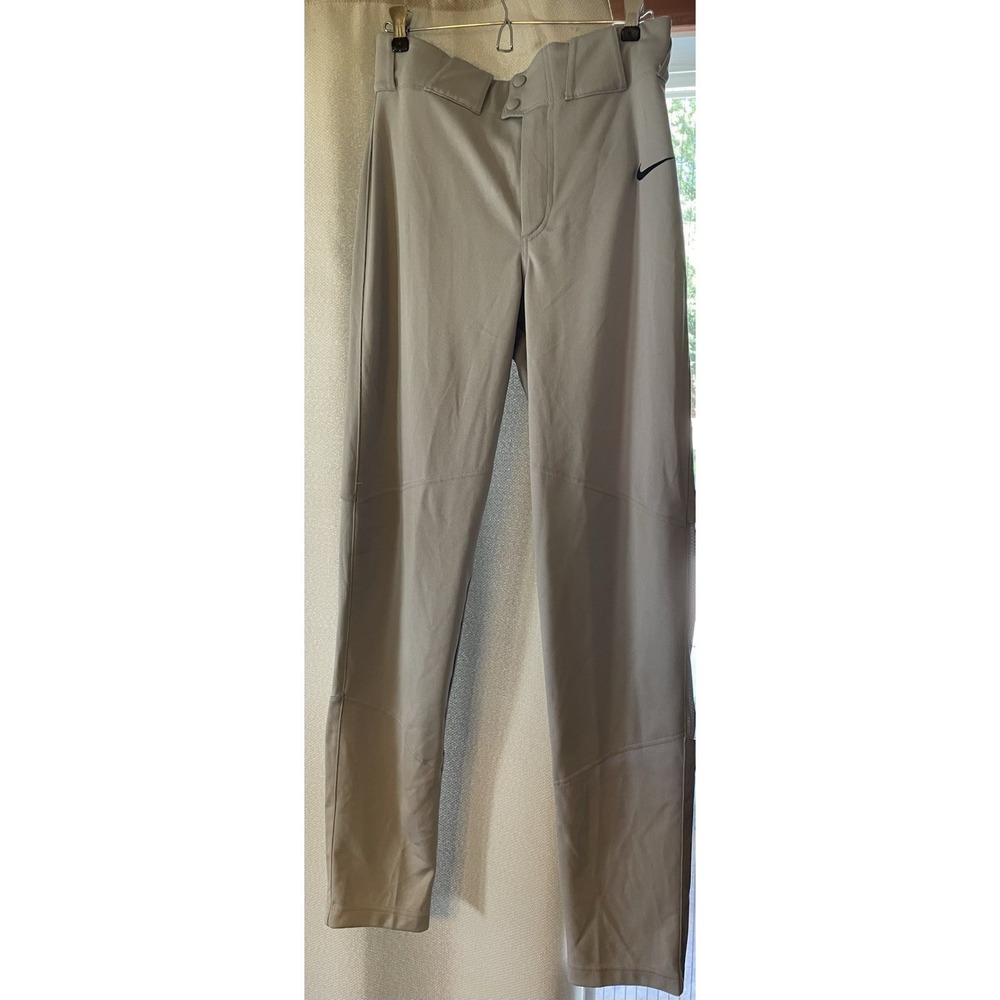 Nike Team Engineered Baseball Pants Mens Small Full Length Gray EUC